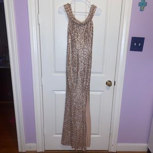 Champagne Sequin Formal Dress